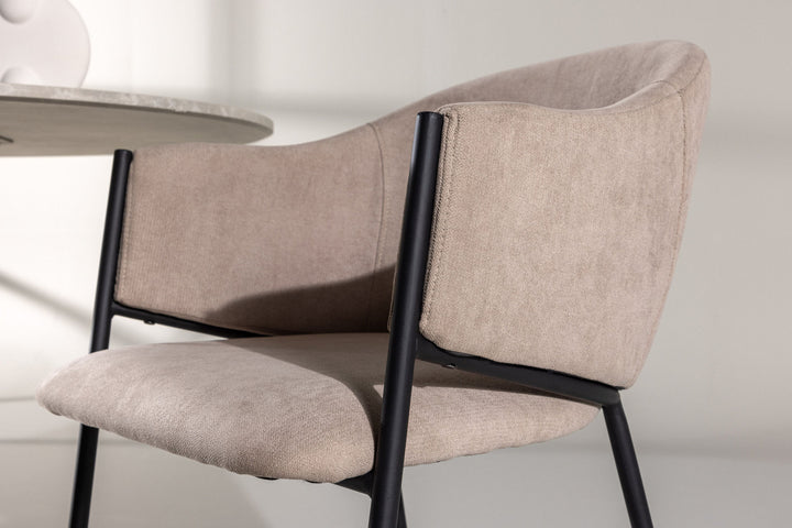Venture Home Evelina Dining Chair 2-pack - Black  /  Beige