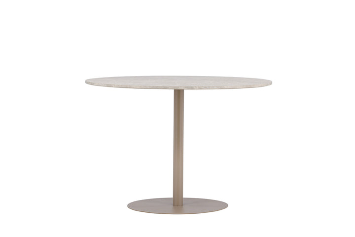 Venture Home Lycke Dining Table ⌀110 - Beige / Marblelook