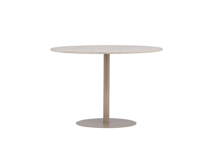 Venture Home Lycke Dining Table ⌀110 - Beige / Marblelook