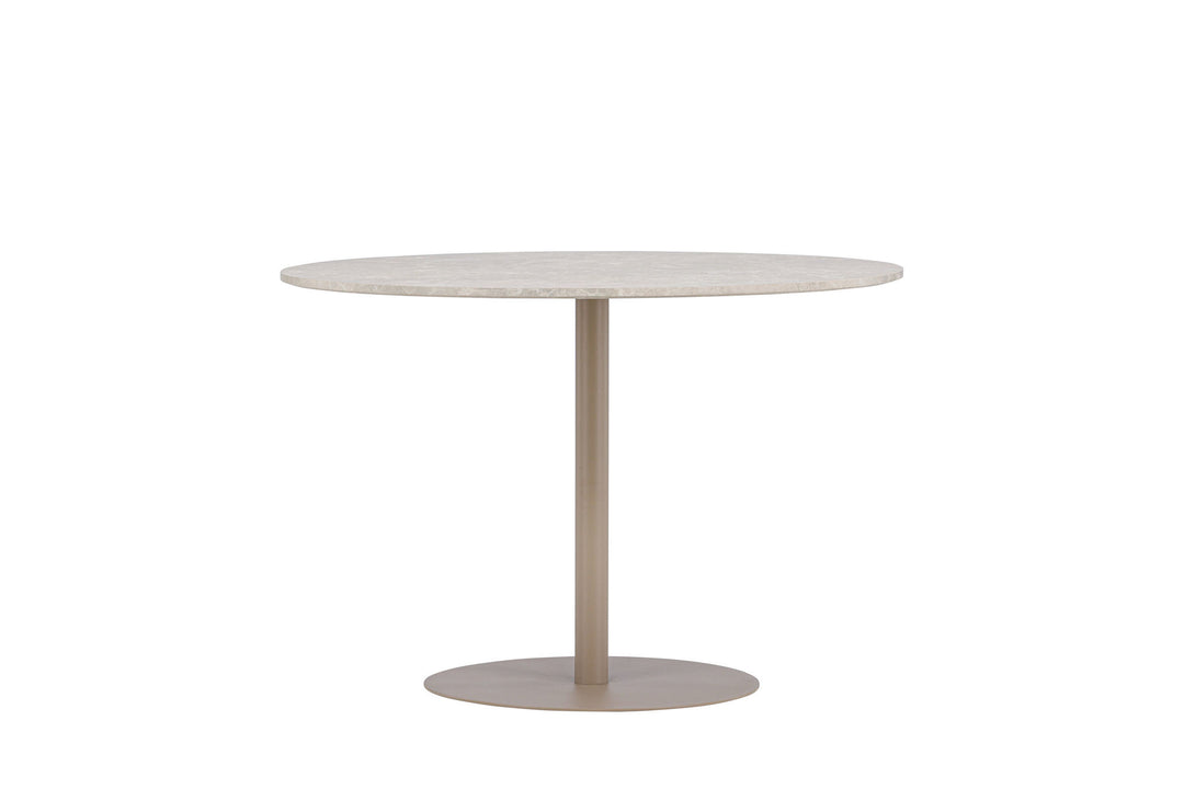 Venture Home Lycke Dining Table ⌀110 - Beige / Marblelook