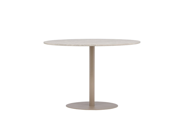 Venture Home Lycke Dining Table ⌀110 - Beige / Marblelook