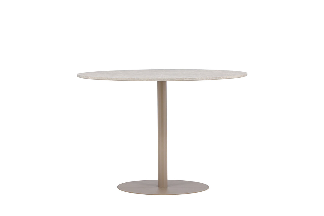 Venture Home Lycke Dining Table ⌀110 - Beige / Marblelook