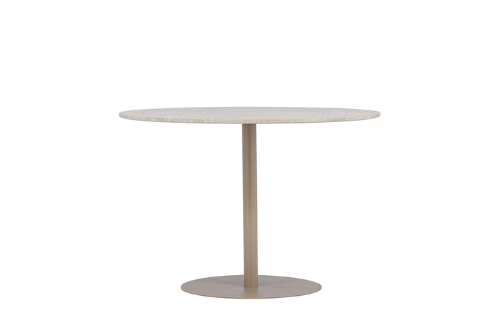 Venture Home Lycke Dining Table ⌀110 - Beige / Marblelook