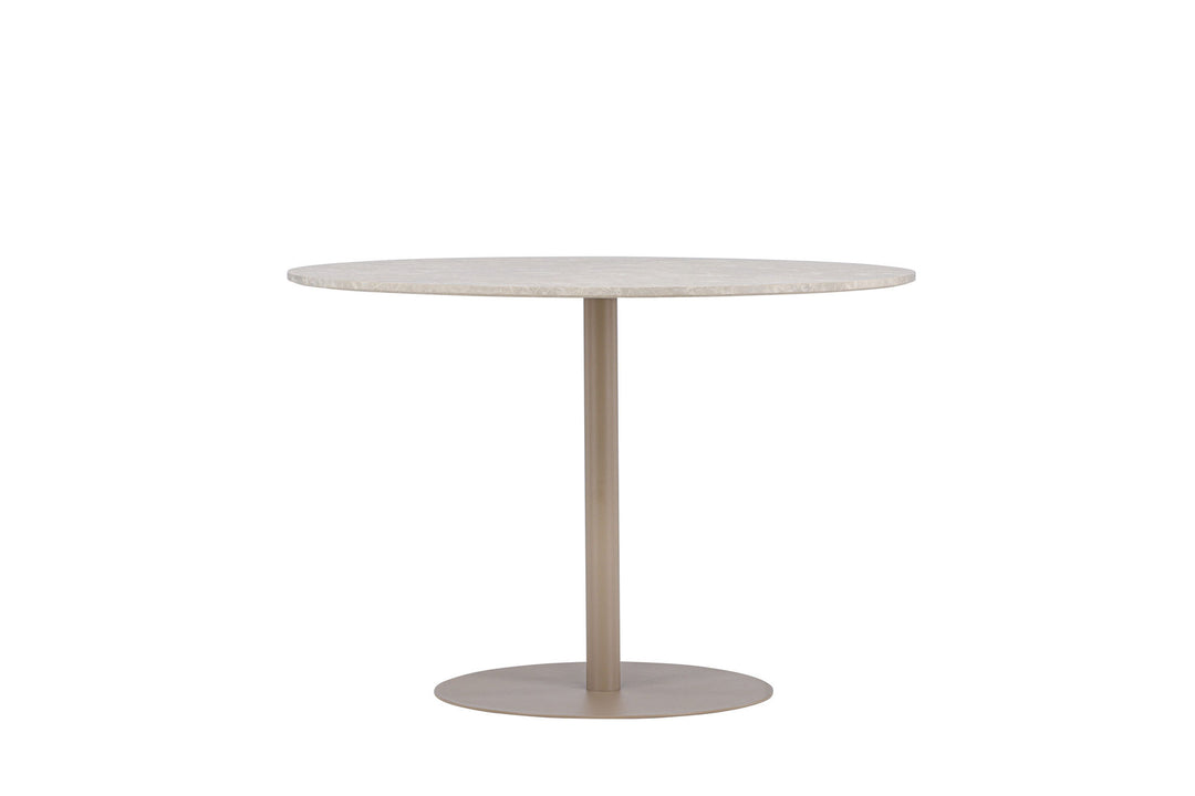 Venture Home Lycke Dining Table ⌀110 - Beige / Marblelook