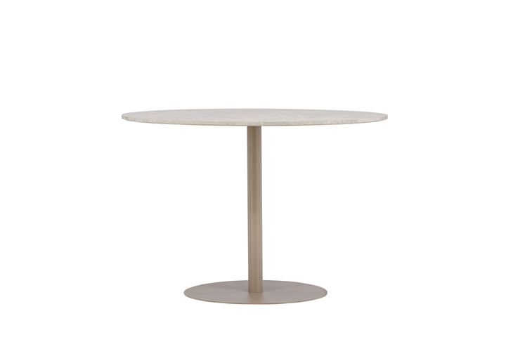 Venture Home Lycke Dining Table ⌀110 - Beige / Marblelook