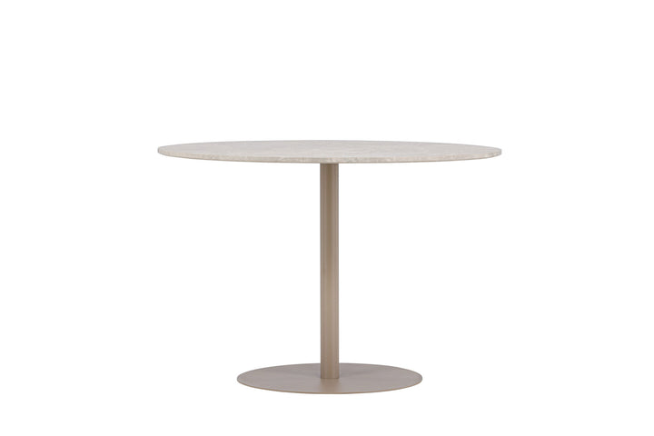 Venture Home Lycke Dining Table ⌀110 - Beige / Marblelook