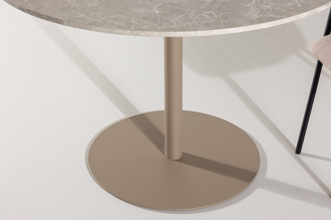 Venture Home Lycke Dining Table ⌀110 - Beige / Marblelook