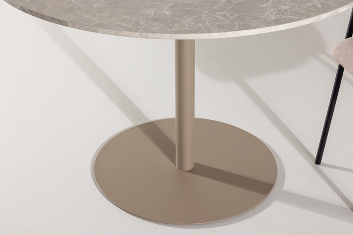Venture Home Lycke Dining Table ⌀110 - Beige / Marblelook