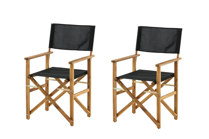 Venture Home Marion - Editors Chair 2-pack - Nature / Black - Acacia -