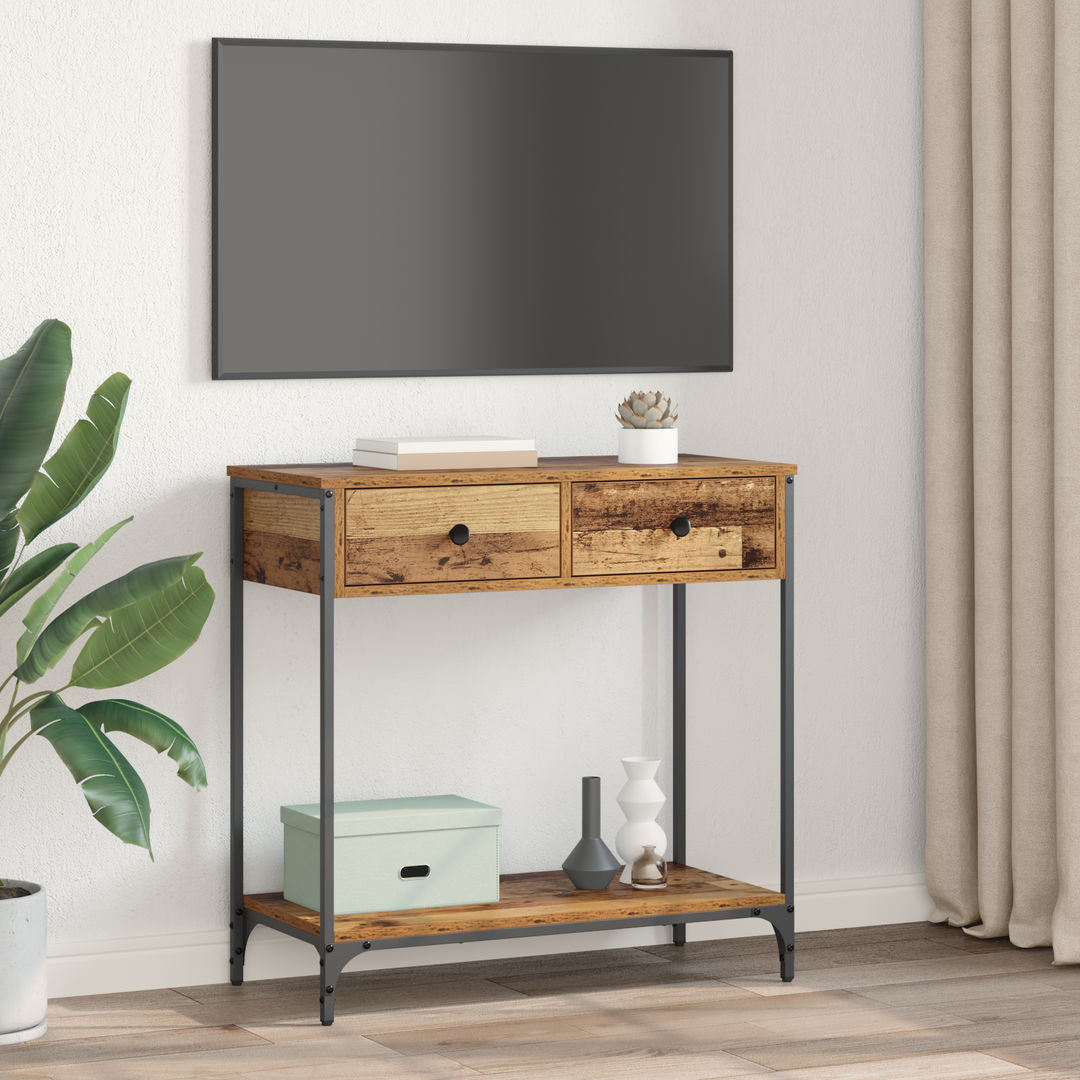 Konsolbord Gammelt træ 75 x 34,5 x 75 cm Konstrueret træ