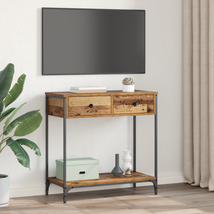 Konsolbord Gammelt træ 75 x 34,5 x 75 cm Konstrueret træ