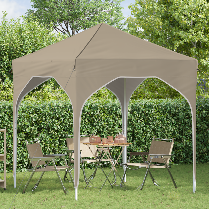 Pop-up Festtelt 194 x 194 x 245 cm Cremefarvet