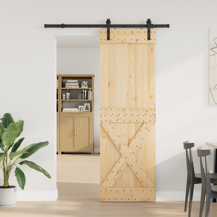 Skydedør NARVIK Naturfarvet og sort 70 x 210 cm (152,5 cm)