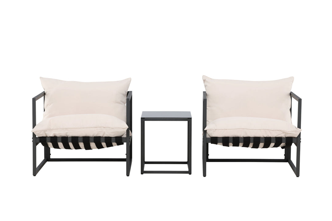 Venture Home Messina Lounge Set - Black/Beige