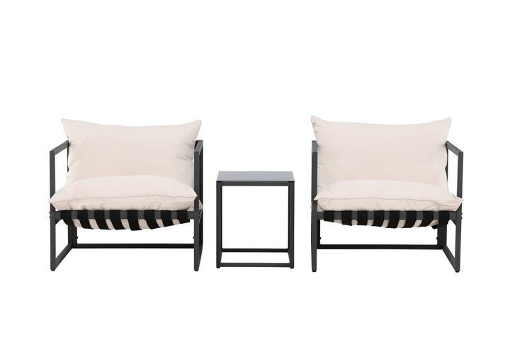 Venture Home Messina Lounge Set - Black/Beige