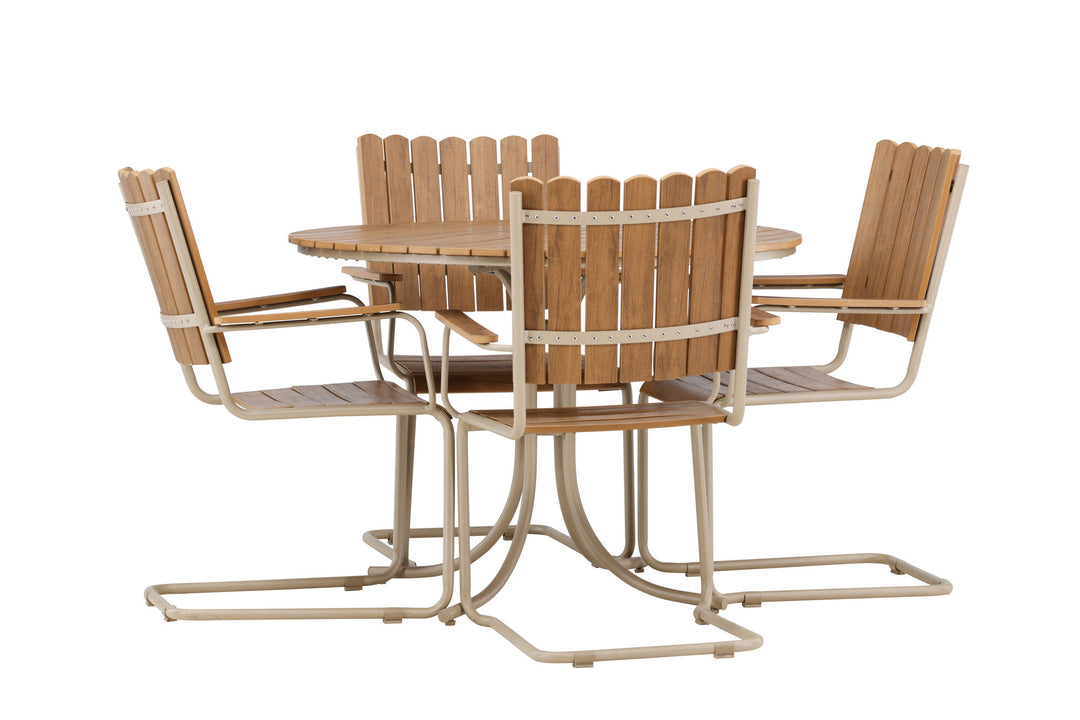 Venture Home Holmsund Dining Set - Beige / Polywood