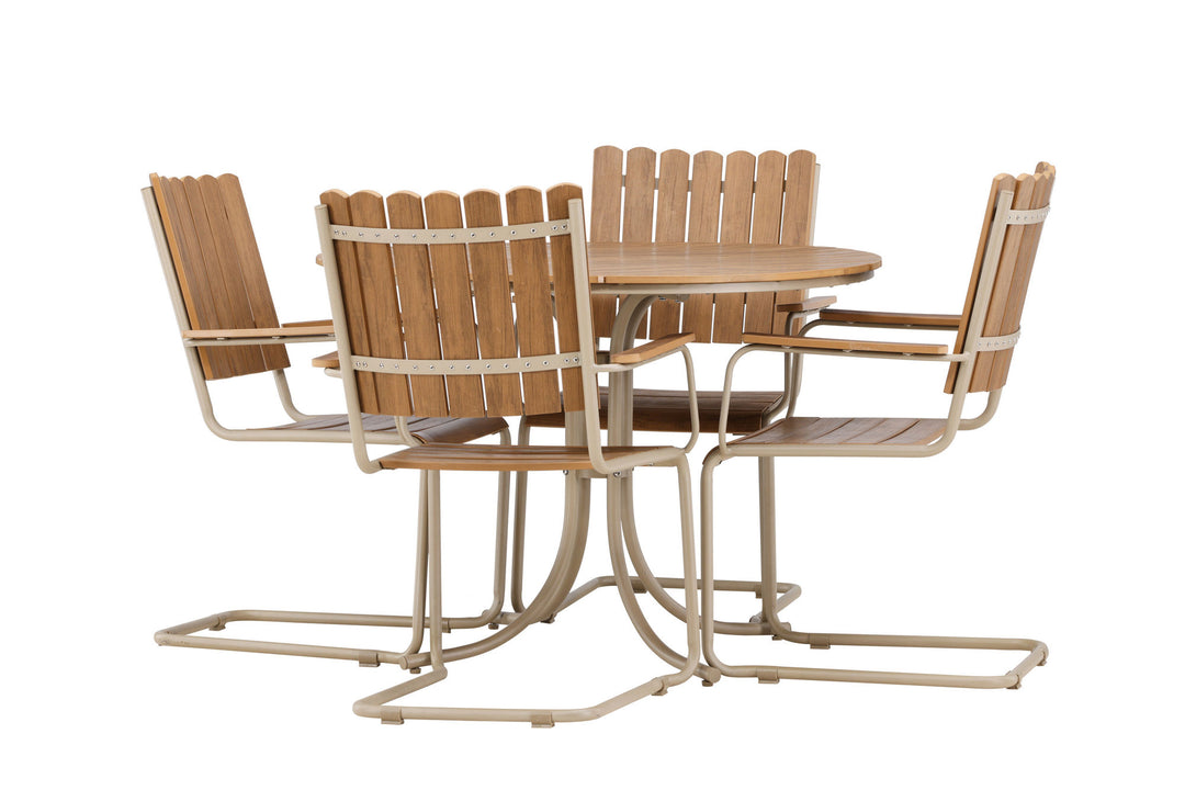 Venture Home Holmsund Dining Set - Beige / Polywood