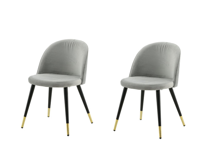 Venture Home Velvet Matstol 2-pack - Mässing - Svart/Ljusgrå