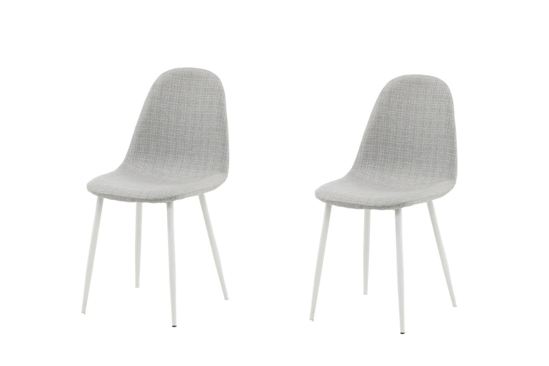 Venture Home Polar Dining Chair 2-pack - White Legs - Light Grey Fabric