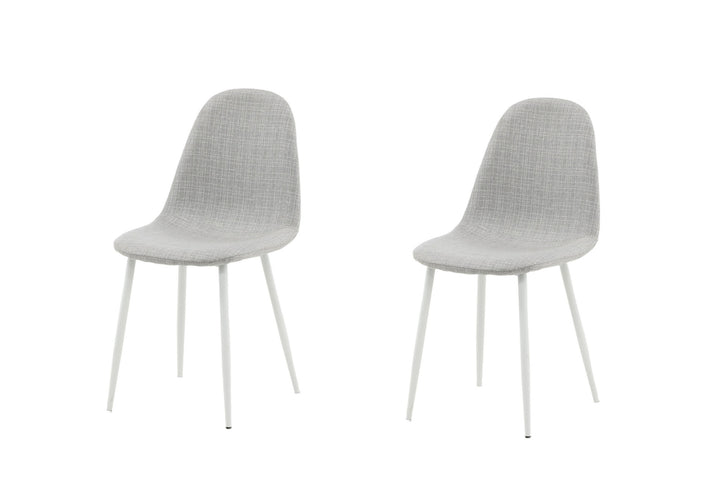 Venture Home Polar Dining Chair 2-pack - White Legs - Light Grey Fabric