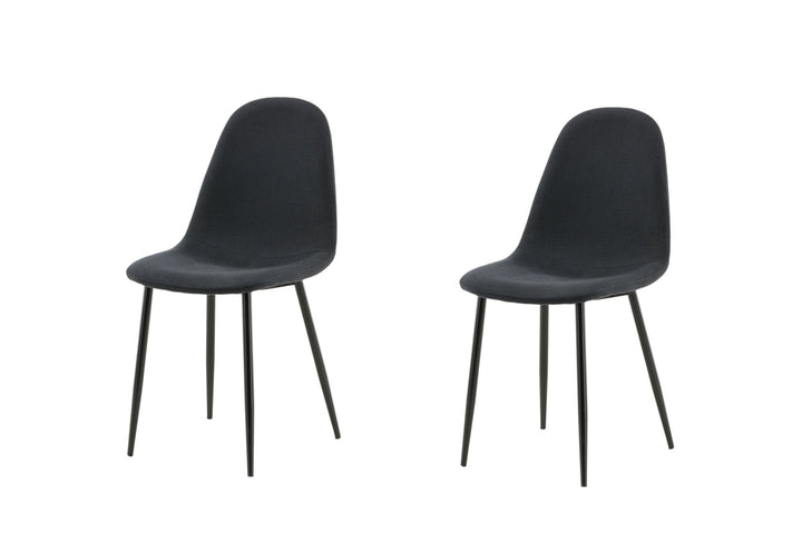 Venture Home Polar Dining Chair 2-pack - Black Legs - Black Fabric