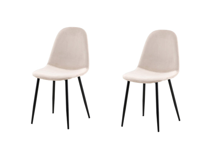 Venture Home Polar Dining Chair 2-pack - Black Legs / Beige Velvet
