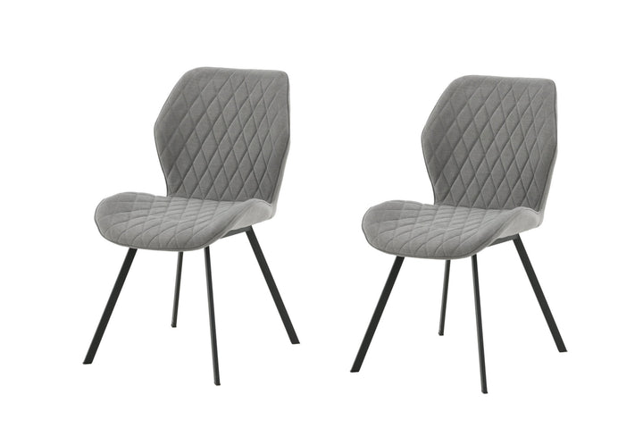 Venture Home Gemma Dining Chair 2-pack - Black Legs - Grey Fabric