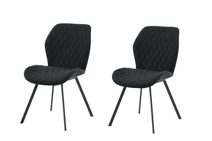 Venture Home Gemma Dining Chair 2-pack - Black Legs - Black Fabric