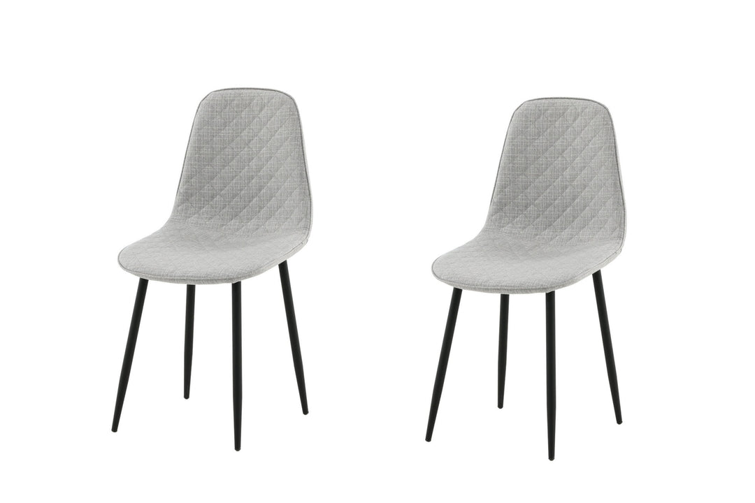 Venture Home Polar Diamond Dining Chair 2-pack - Black Legs - Grey Fabric
