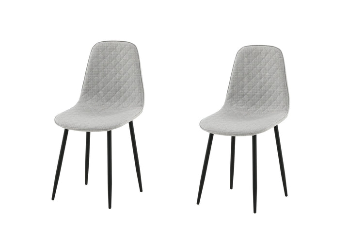 Venture Home Polar Diamond Dining Chair 2-pack - Black Legs - Grey Fabric