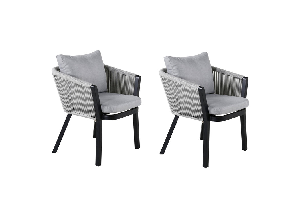 Venture Home Virya Dining Chair 2-pack - BLACK Alu / Grey cushion