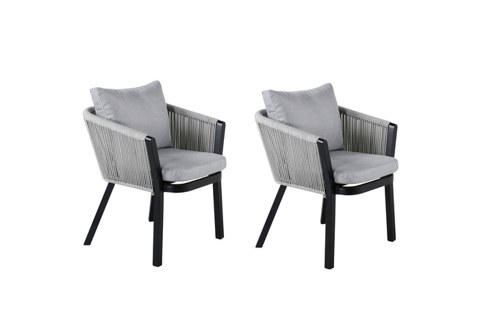Venture Home Virya Dining Chair 2-pack - BLACK Alu / Grey cushion