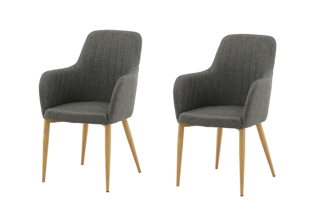 Venture Home Comfort - Dining Chair 2-pack - Oak/Dark Grey Ersätts av 27702-450