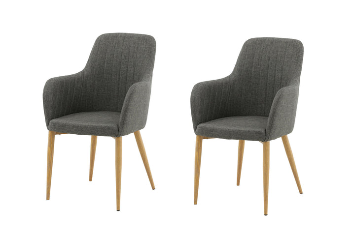 Venture Home Comfort - Dining Chair 2-pack - Oak/Dark Grey Ersätts av 27702-450