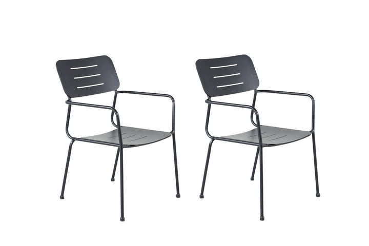 Venture Home Nicke Dining Chair W. Armrest 2-pack - Black Steel