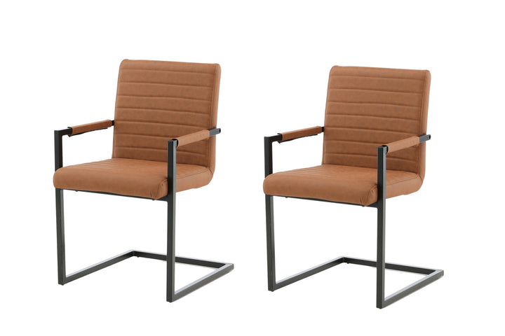 Venture Home Art Karmstol 2-pack - Svart / Brun PU