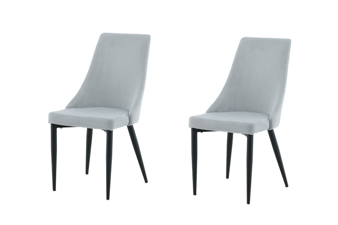 Venture Home Leone Dining Chair 2-pack - Black Legs / Light Grey Corduroy Ersätts av 27701-995