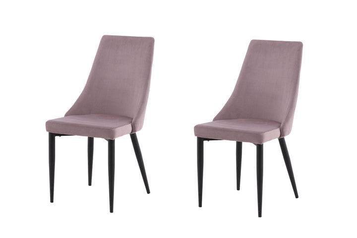 Venture Home Leone Dining Chair 2-pack - Black Legs / Dusty PinkCorduroy Ersätts av 27701-999