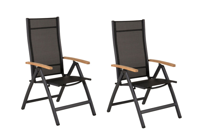 Venture Home Panama Light 5-pos Chair 2-pack Black / Black