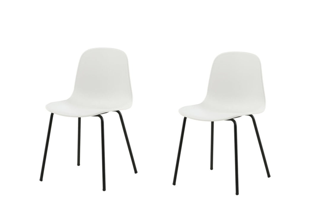 Venture Home Arctic Dining Chair 2-pack - Black Legs - White Plastic