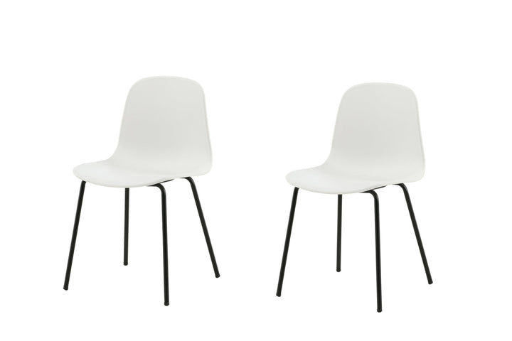 Venture Home Arctic Dining Chair 2-pack - Black Legs - White Plastic