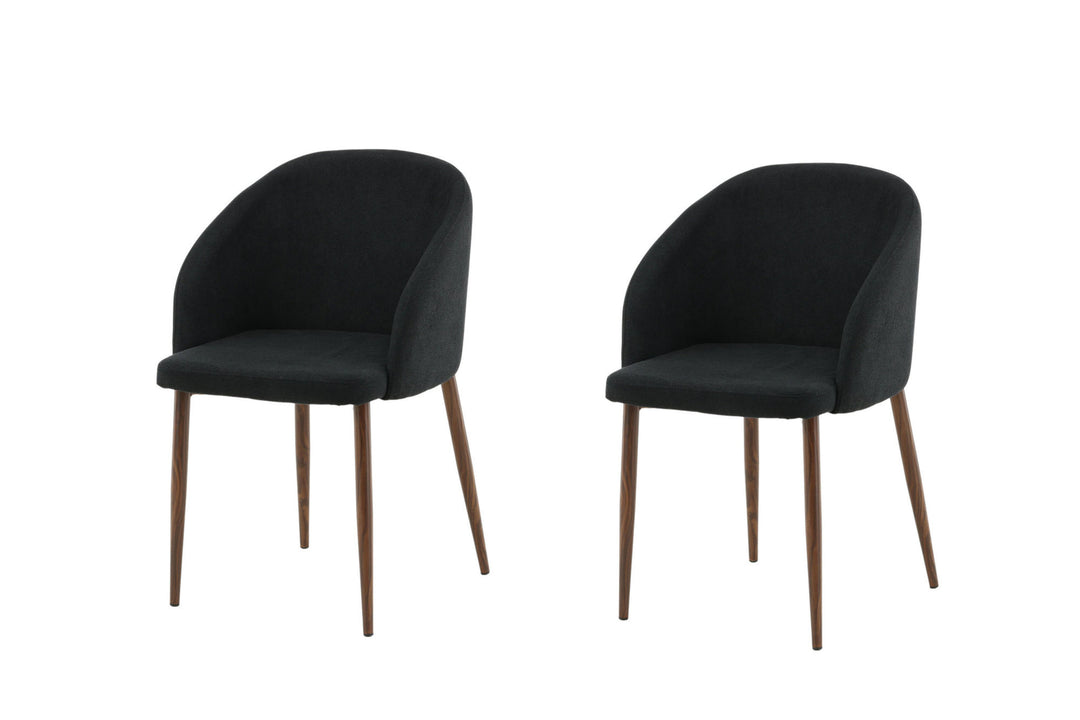 Venture Home Arch Dining Chair 2-pack - Walnut Legs - Black Fabric