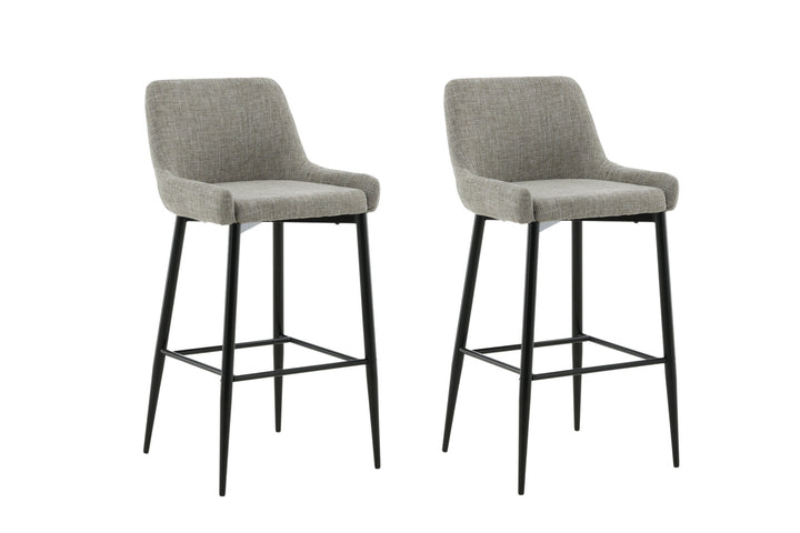 Venture Home Plaza Bar Chair 2-pack - Black / Beige Fabric (Polyester linen)
