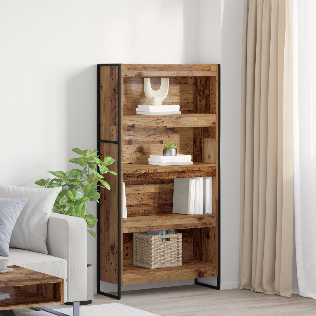 Bogskab 80 x 30 x 155 cm Konstrueret træ Gammelt træ