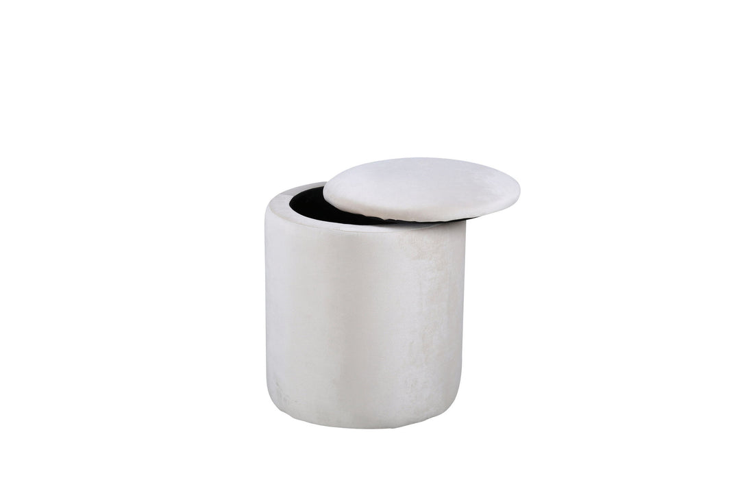 Venture Home Limpen Pouf - / Beige Velvet