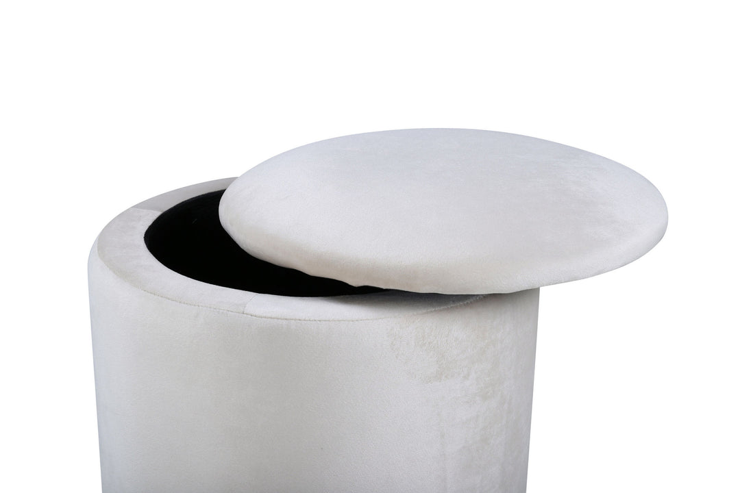 Venture Home Limpen Pouf - / Beige Velvet