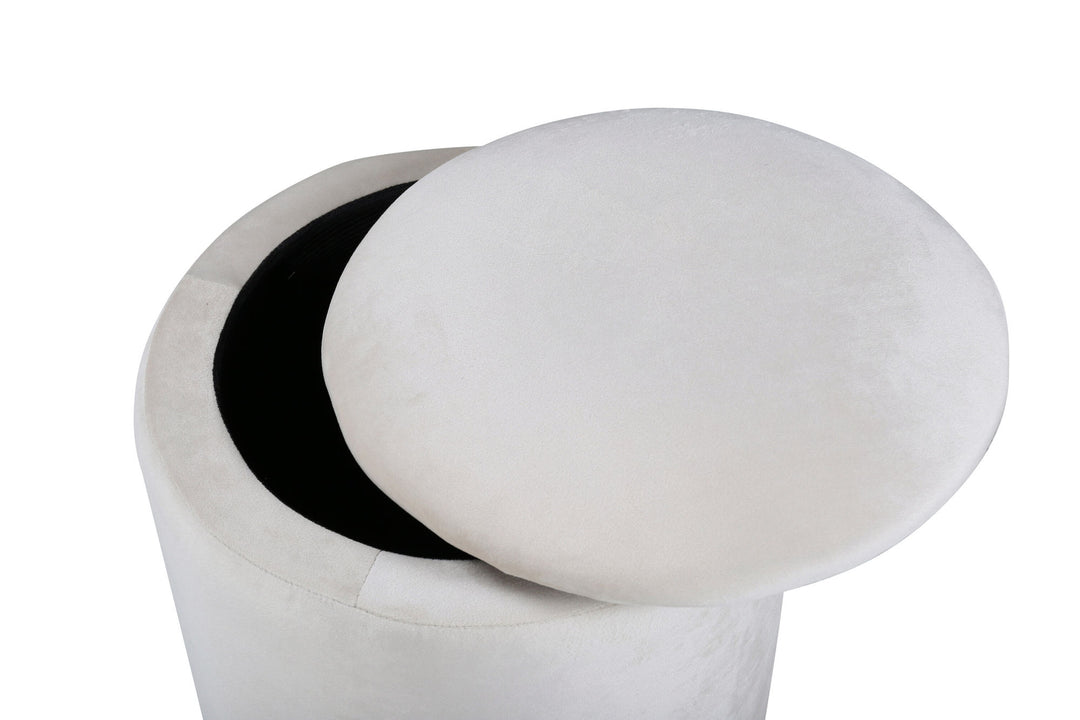 Venture Home Limpen Pouf - / Beige Velvet
