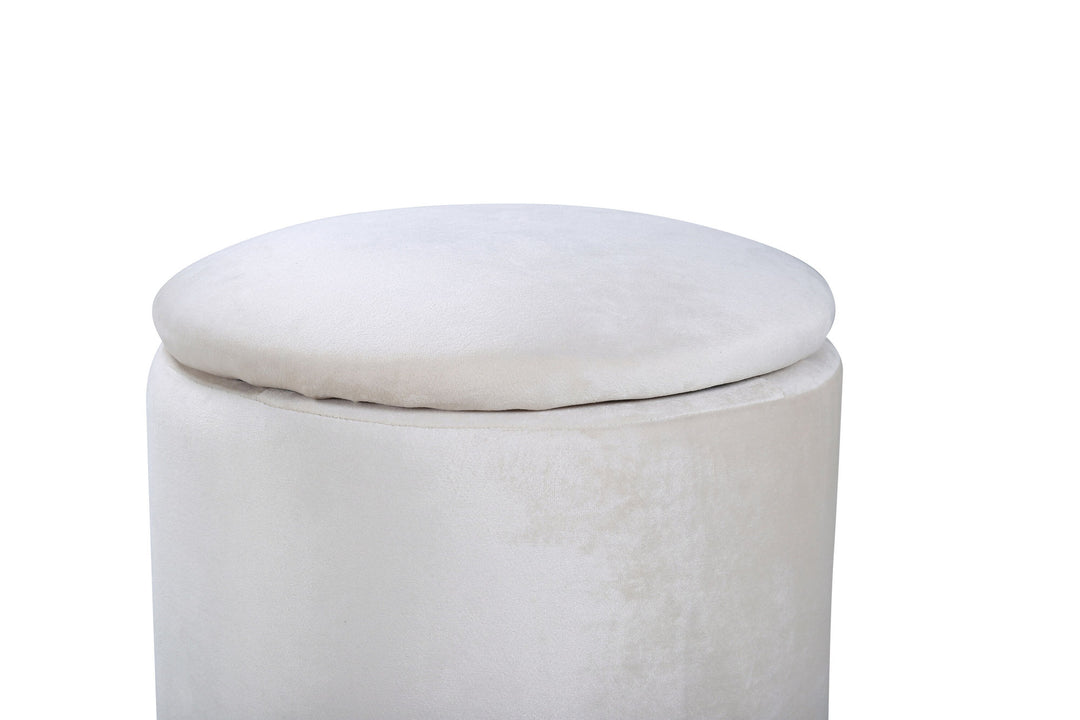 Venture Home Limpen Pouf - / Beige Velvet