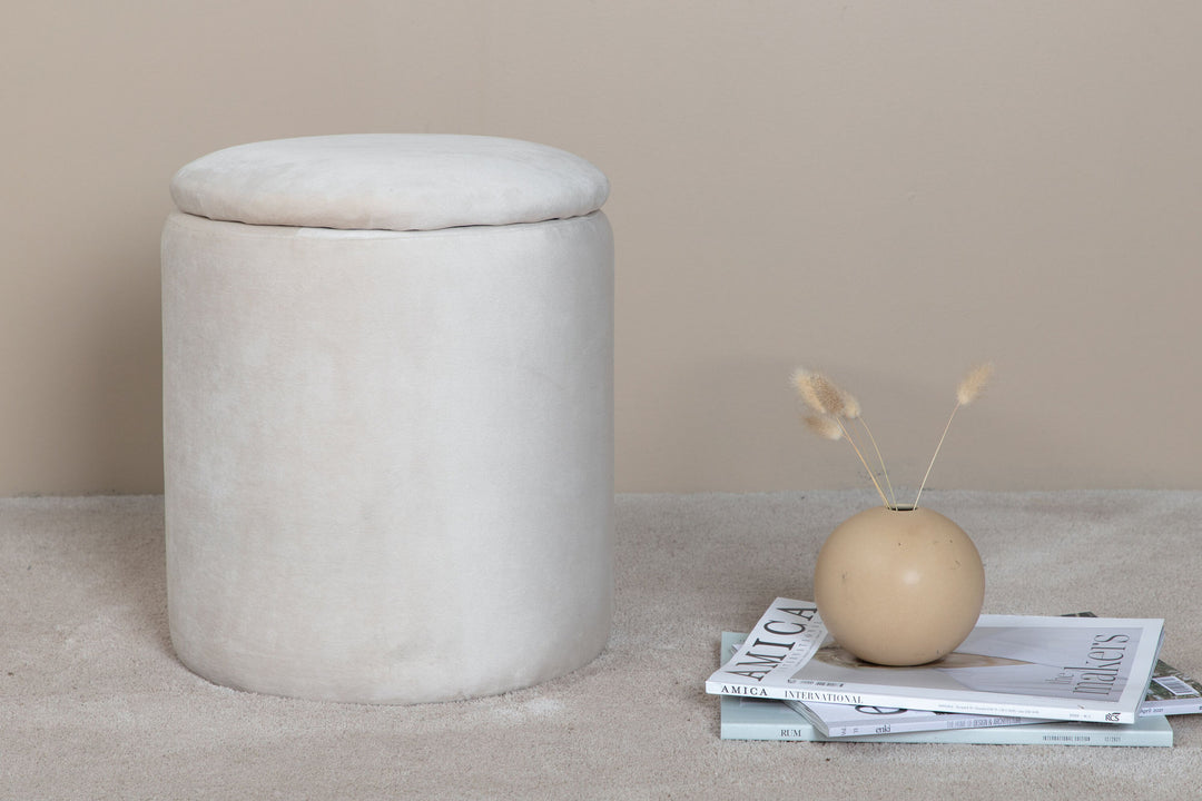 Venture Home Limpen Pouf - / Beige Velvet