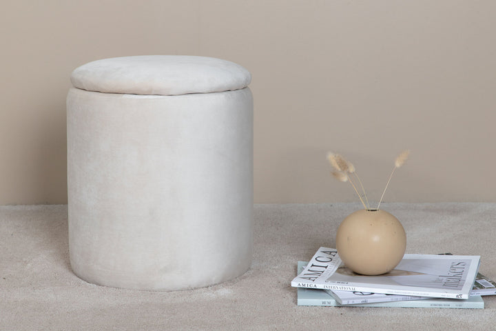 Venture Home Limpen Pouf - / Beige Velvet